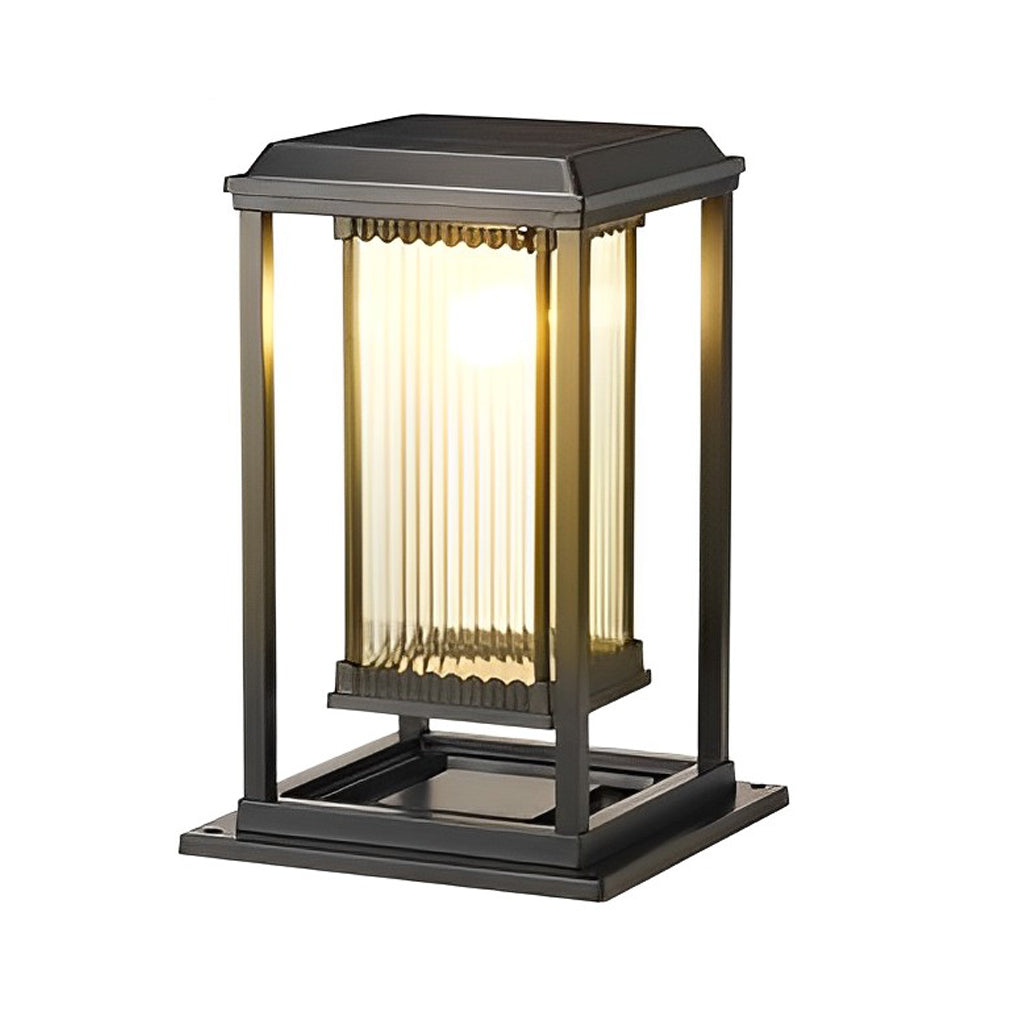 Square Waterproof Intelligent Light Control Black Solar Lawn Lights