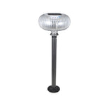 Modern Solar Lawn Light Metal Cylinder OvalShade LED Outdoor Bollard Light