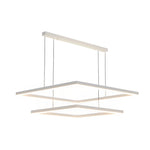 Ultra Thin Square Rings Three Step Dimming LED White Modern Chandelier