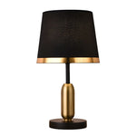 Vintage White/Black and Mid-Century Modern Brass Table Lamp