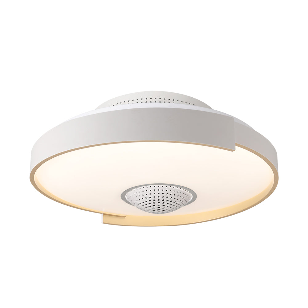 Modern 6-Speed Bladeless Ceiling Fan with Dimmable LED Light- Round