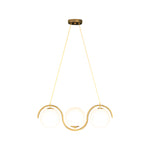 3/5-Light Wavy Linear Island Light with Ball Glass Shade for Dining Room