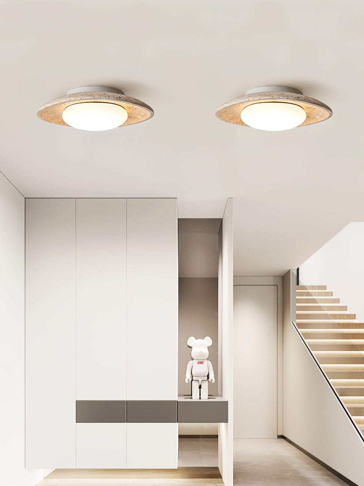 Luma Travertine Ceiling Light