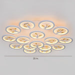 16 Lights Flower Dimmable LED White Nordic Ceiling Lights Flush Mount Lighting