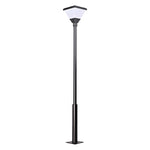 1-Light Black 98-In/118-In Solar LED Square Post Street Light