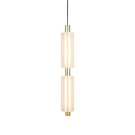 1/2/3 Heads Acrylic Cylinder Pendant Lights: Modern Hanging Lamp in Gold/Black