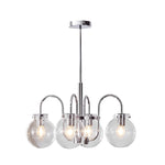 4/5 Lights Glass Ball Curved Iron Lamp Arm Nordic Chandelier Pendant Lights