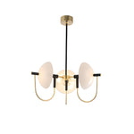 1/3/6 Heads Semicircular Opal Glass Dome Chandelier Aperture Pendant Light Hanging Ceiling Lighting