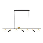 Long Strip LED Three Step Dimming Nordic Spotlight Dining Room Chandelier