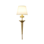 25.98-In H. Gold/Black Copper 1-Light American Wall Sconce with Fabric Shade