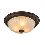 Round Glass Shade Iron Simple American Style Bedroom Ceiling Light Fixture