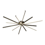 6-Light LED Semi Flush Mount Copper Starbursts Ceiling Light Fireworks Ceiling Lighting Fixture