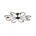 Simple Iron Flower Creative Nordic Bedroom Ceiling Lights Fixture