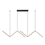 Wavy Linear 3 Step Dimming LED Nordic Chandelier Pendant Light Hanging Lamp