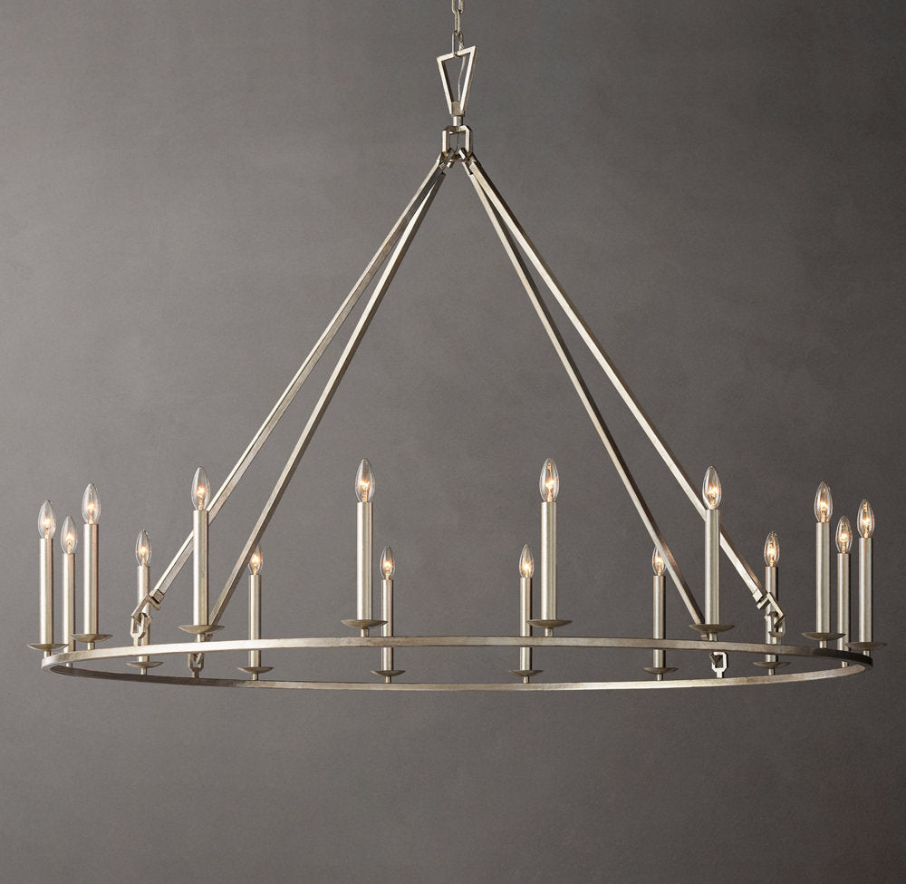 19TH C. ENGLISH OPENWORK ROUND CHANDELIER 60"