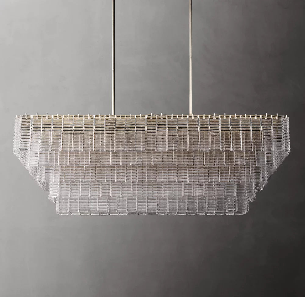 Sirene Clear Glass Rectangular Chandelier 59"