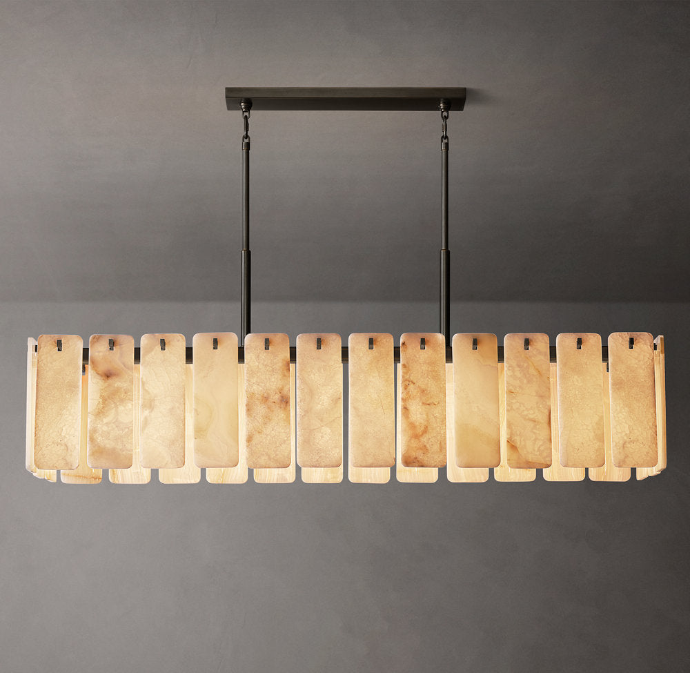 Calamette Onyx Rectangular Chandelier 74"