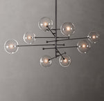 Glass Globe Mobile Eight-Arm Chandelier 79"