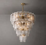 Lattice Clear Glass Tiered Round Chandelier 47"