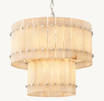 San Marco Alabaster Round Tiered Chandelier 22"