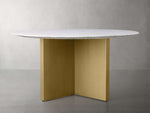 Saint Germain Round Stone Dining Table with Clement Base