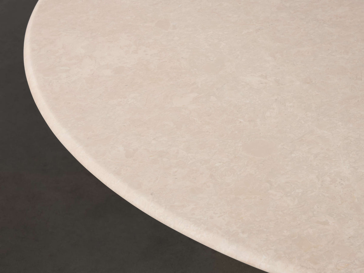 Saint Germain Round Stone Dining Table with Clement Base