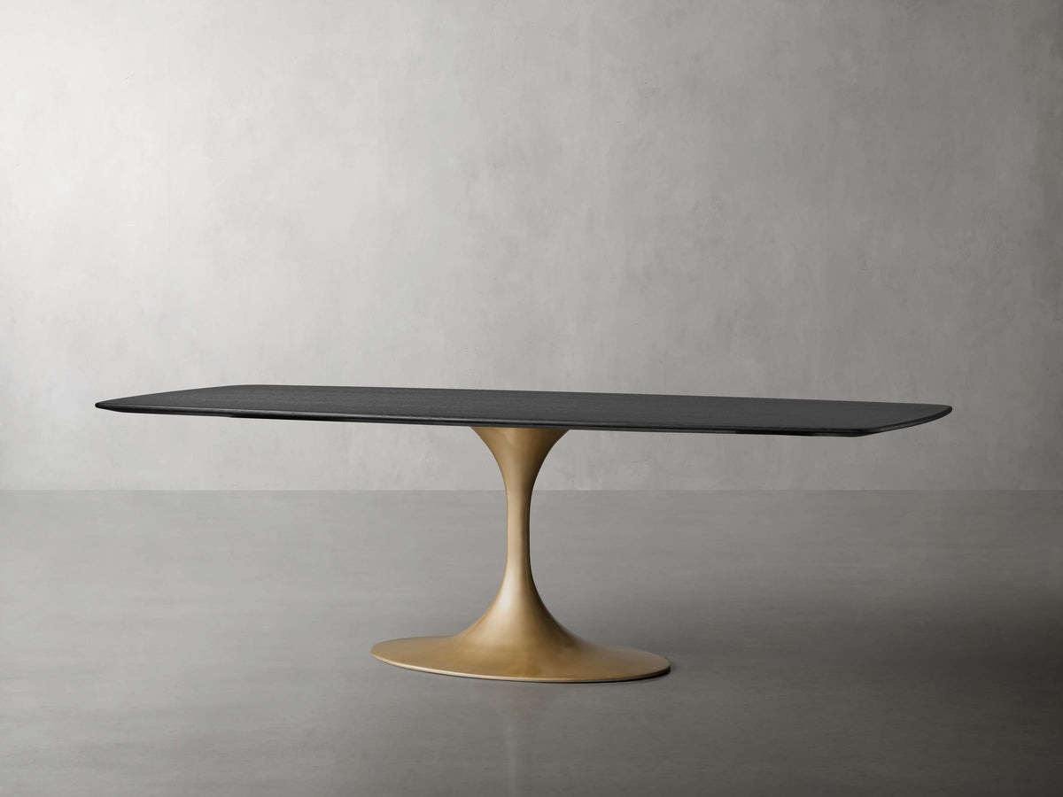 Saint Germain Wood Dining Table with Launette Base