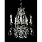 Five-Light Clear Heritage Handcut Crystal Chandelier, 14.5W x 19H x 14.5D