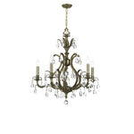 Dawson Brass Five-Light Chandelier with Golden Teak Swarovski Elements