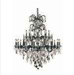 Bronze Twenty-Four Light Chandelier with Golden Teak/Smoky Royal Cut Crystals