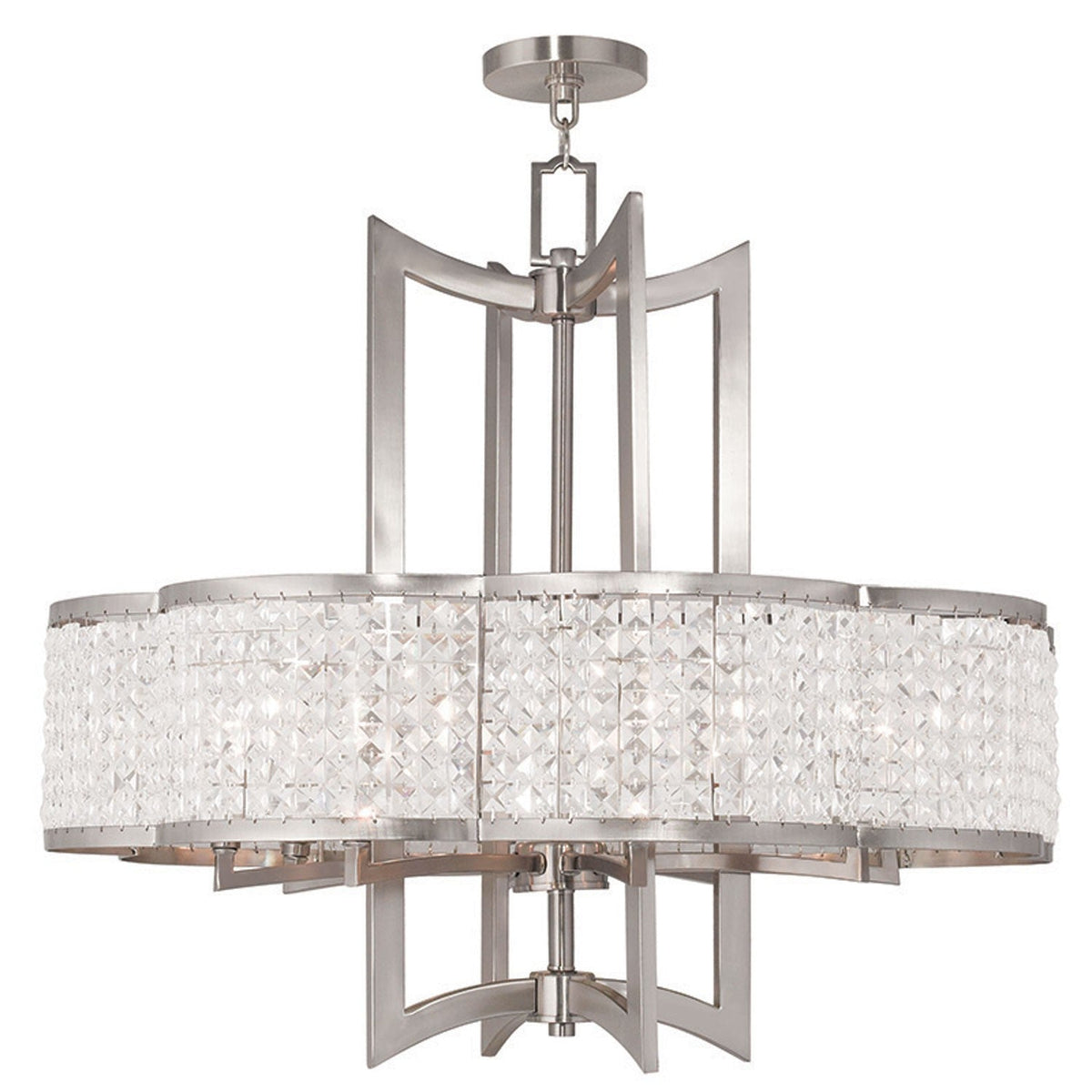 Grammercy Brushed Nickel 30-Inch Eight-Light Pendant