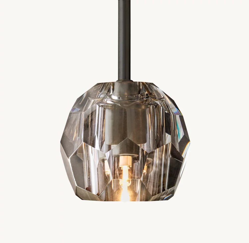 Boule De Cristal Smoke Glass Rod Pendant