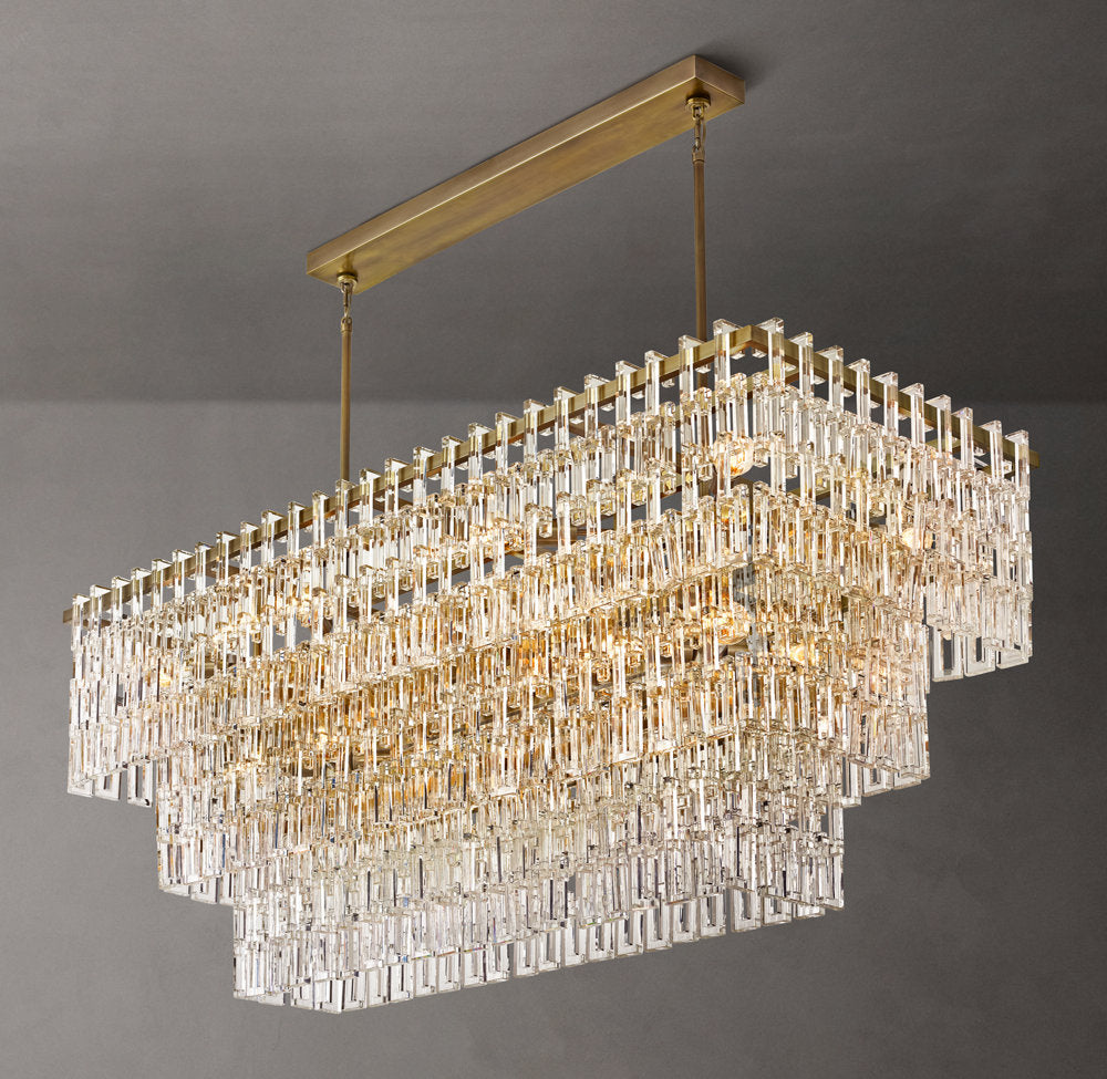 Marignan Tiered Rectangular Chandelier 60"