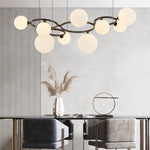 5/7/9-Light Glass Ball Circular Contemporary Chandelier with 3 Step Dimming