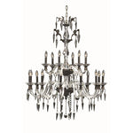 Bronze 18-Light Chandelier with Elegant Cut Crystal