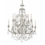 Olde Silver Twelve-Light Chandelier with Swarovski Strass Crystal