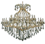 Gold Forty-Nine Light 72-Inch Chandelier with Royal Cut Golden Teak Smoky Crystal