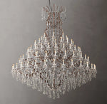 19th C. Rococo Iron & Crystal Round Chandelier 101"