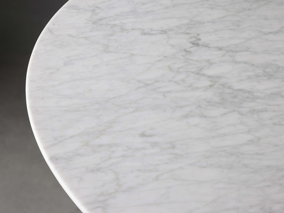 Saint Germain Round Stone Coffee Table with Clement Base