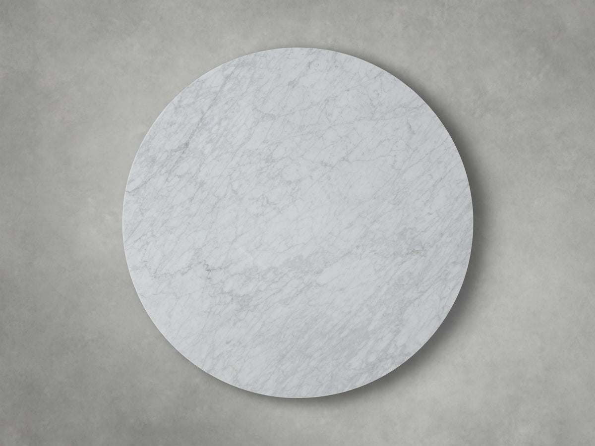 Saint Germain Round Stone Coffee Table with Clement Base