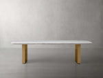 Saint Germain Stone Top Coffee Table with Brass Clement Base