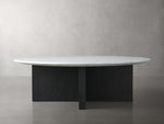 Saint Germain Round Stone Top Coffee Table with Wood Clement Base