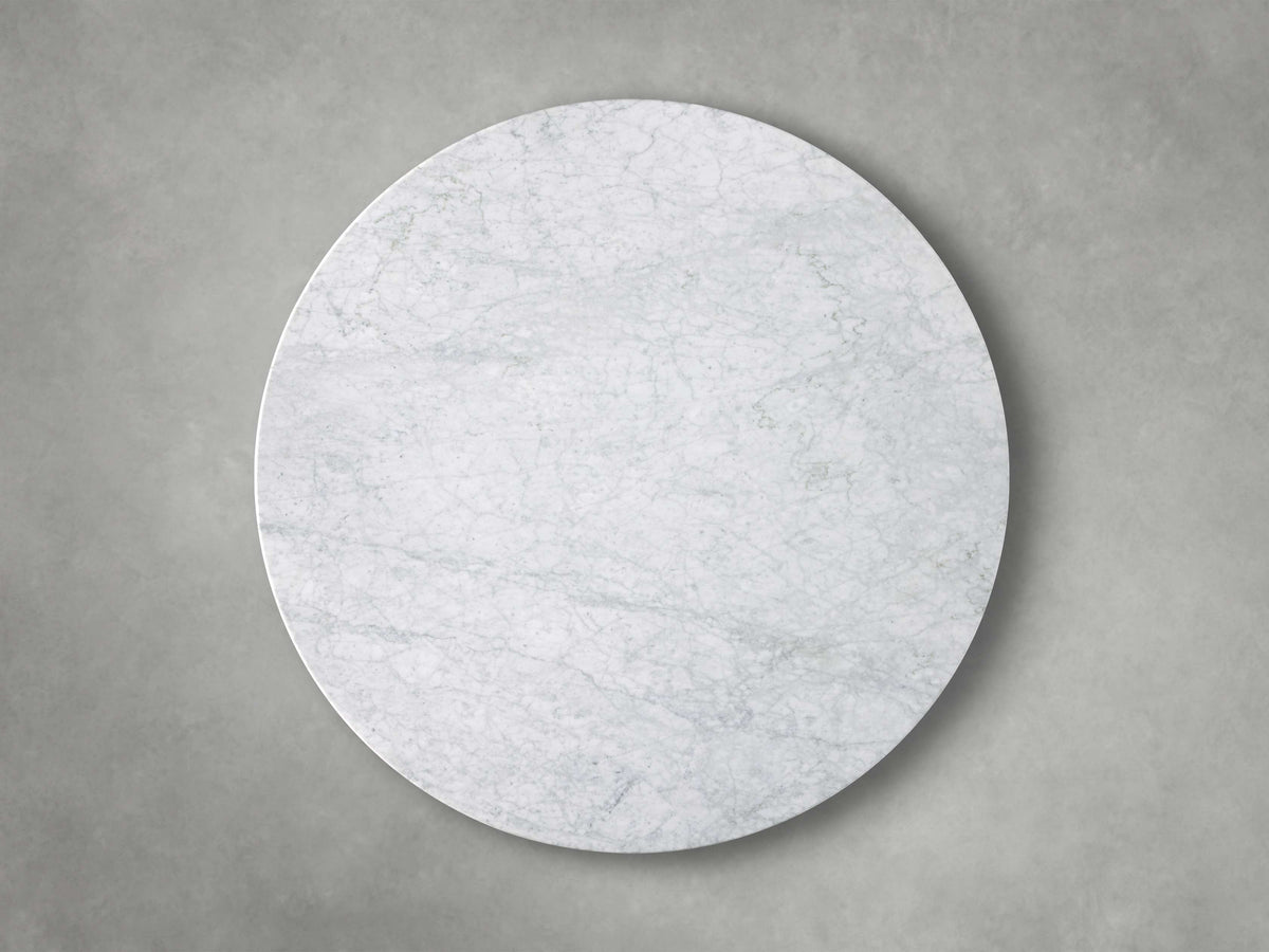 Saint Germain Round Stone Top Coffee Table with Wood Clement Base