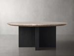 Saint Germain Round Stone Top Coffee Table with Wood Clement Base