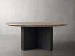 Saint Germain Round Stone Top Coffee Table with Wood Clement Base
