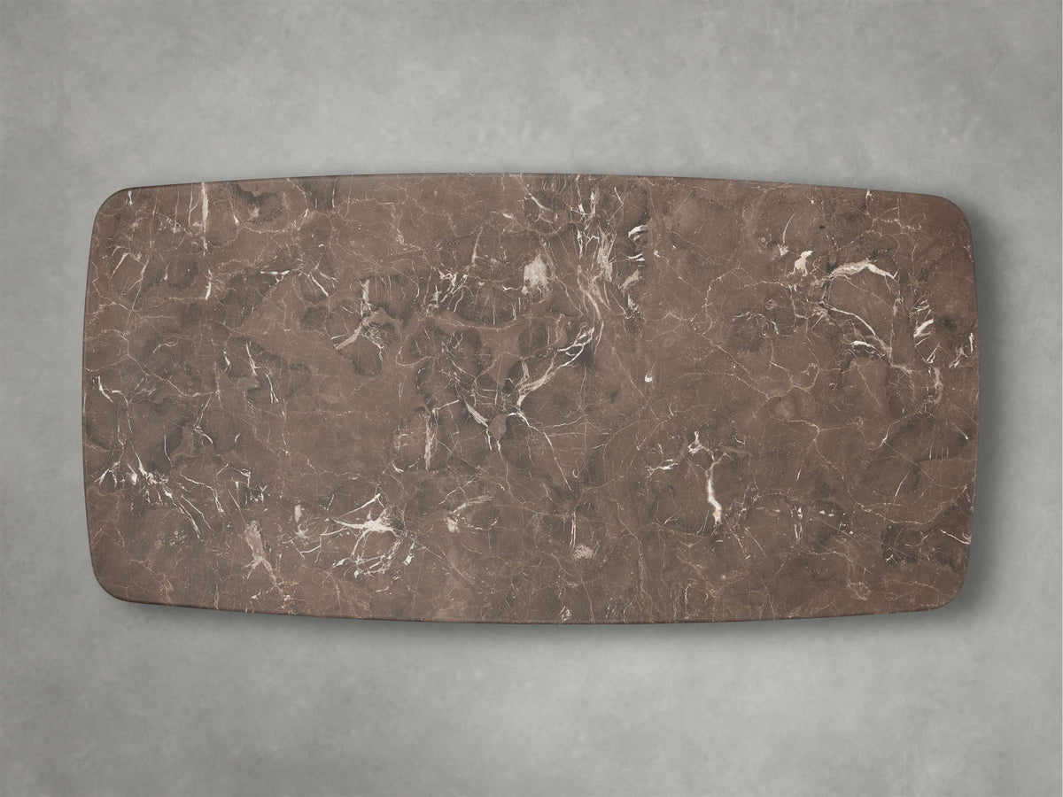 Saint Germain Stone Top Coffee Table with Wood Clement Base