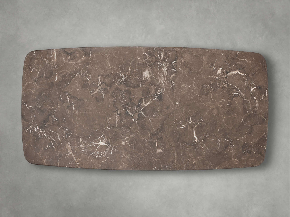 Saint Germain Stone Top Coffee Table with Wood Clement Base