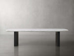 Saint Germain Stone Top Coffee Table with Wood Clement Base
