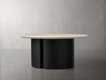 Saint Germain Round Stone Coffee Table with Dauphine Base