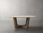 Saint Germain Round Stone Coffee Table with Rennes Base